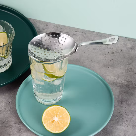 Stainless Steel Cocktail Spoon Julep Strainer for Cocktail Drinks Home Commercial Bar