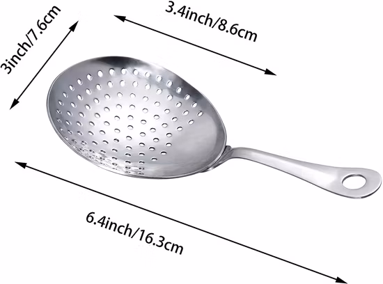 Stainless Steel Cocktail Spoon Julep Strainer for Cocktail Drinks Home Commercial Bar